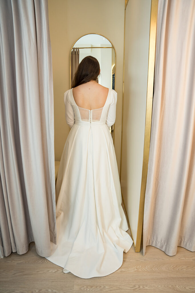 Wedding Dress fitting by Worcester tailor shop